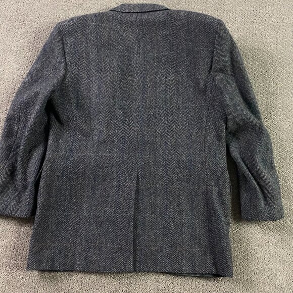 Vintage Evan Picone Herringbone Tweed Blazer Sport Coat Men's 42R Fits 40S Gray - Picture 4 of 16
